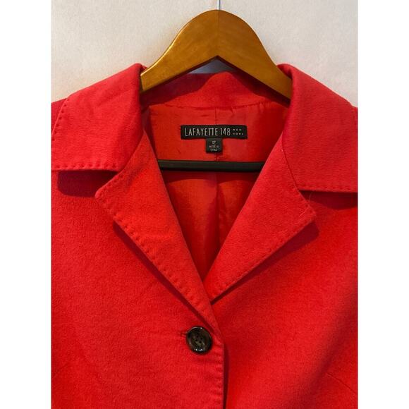 Women’s Lafayette 148 NY Wool Angora Red Blazer Size 12 - Picture 1 of 8